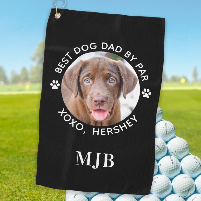Custom Pet Photo Dog Personalised Monogram Golf Towel (Creator Uploaded)
