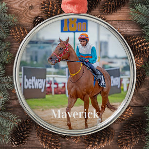 Custom Pet Photo Equestrian Horse Lover  Metal Tree Decoration