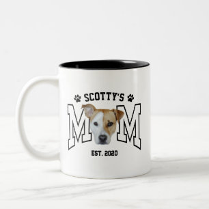 Custom Pet Photo Face for Dog Mom Cat Mom Two-Tone Coffee Mug