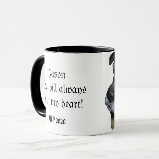 Custom Pet Photo For Remember Slogan RIP Dog Mug (Front Left)