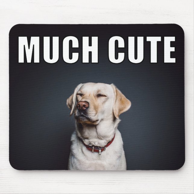 Custom Pet Photo Funny Much Cute Meme Style Mouse Mat (Front)