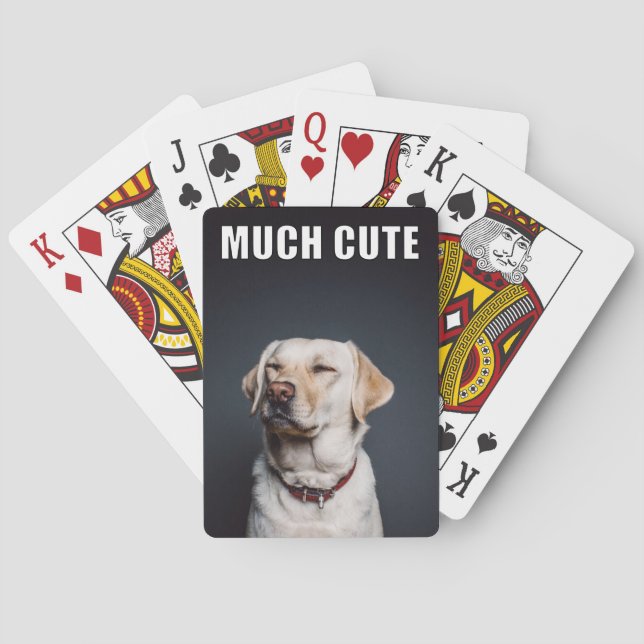 Custom Pet Photo Funny Much Cute Meme Style Playing Cards (Back)