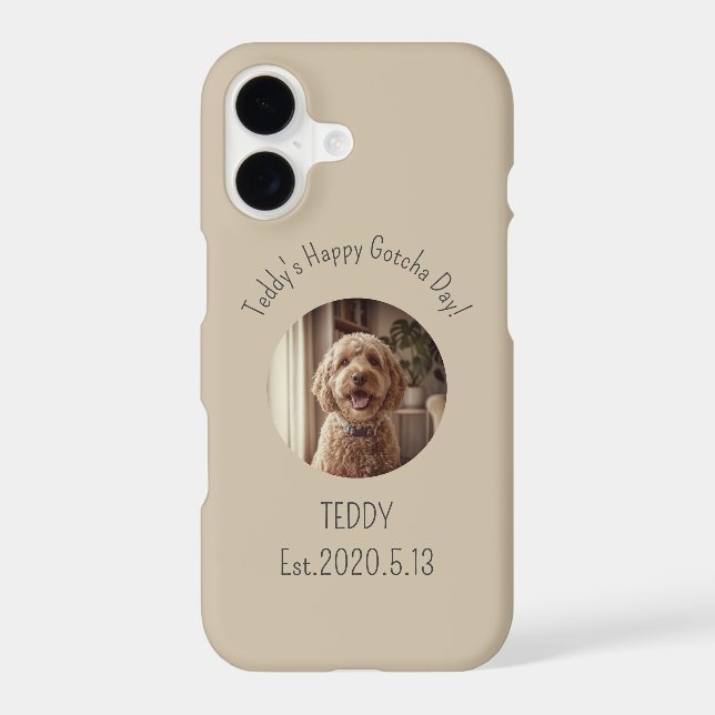 Custom Pet Photo Happy Gotcha Day Beige (Back)
