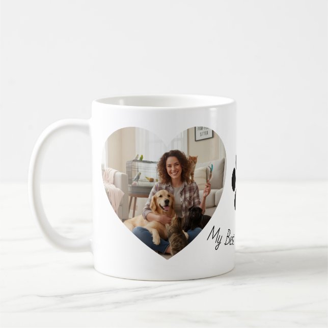 Custom Pet Photo Heart Mug (Left)