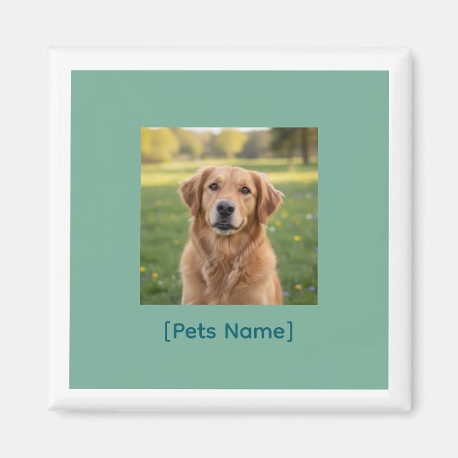 Custom Pet Photo Magnet | Personalized Name (Front)