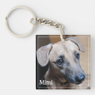 Custom Pet Photo Minimalist Modern Simple Keepsake Key Ring