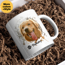 Custom Pet Photo Mug with Name & Modern Typography