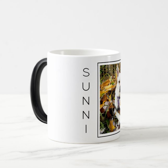 Custom Pet PHOTO, NAME Dog Lovers Fun Magic Mug (Front Left)