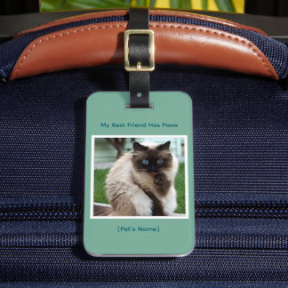 Custom Pet Photo & Name Double Sided Luggage Tag