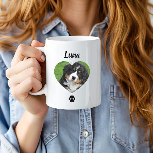Custom Pet Photo Name, Minimal Modern Typography Coffee Mug