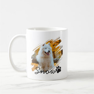 Custom Pet Photo & Name Modern Brushstroke Mug