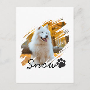 Custom Pet Photo & Name Modern Brushstroke Mug Postcard