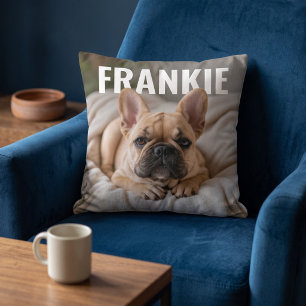 Custom Pet Photo Name PhotoPop Template Cushion