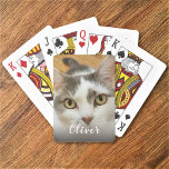 Custom Pet Photo Name Playing Cards<br><div class="desc">Upload a photo, add a name, and easily create your personalised Bicycle Playing Cards. You can TRANSFER this DESIGN on other Zazzle products and adjust it to fit most of the Zazzle items. You can also click the CUSTOMIZE button to add, delete or change details like background colour, text, font,...</div>