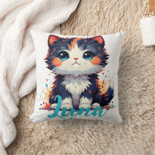 Custom Pet Photo Name Simple Modern & Elegant Chic Cushion