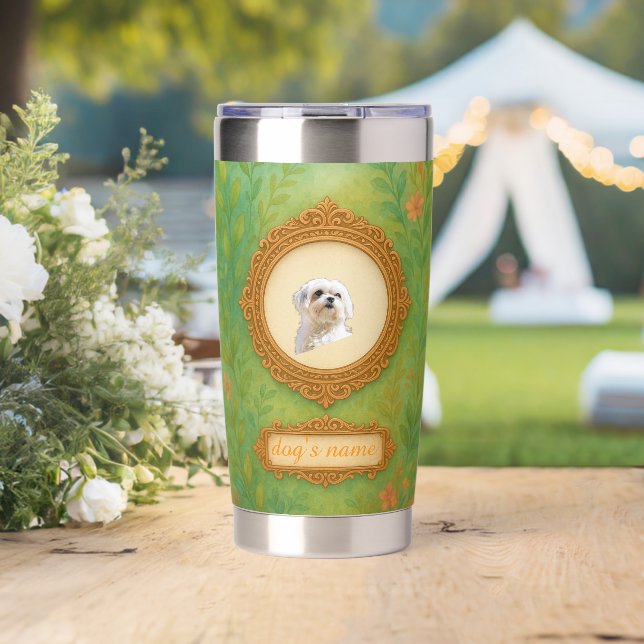 Custom Pet Photo & Name Tumbler (Wedding (Rotated))