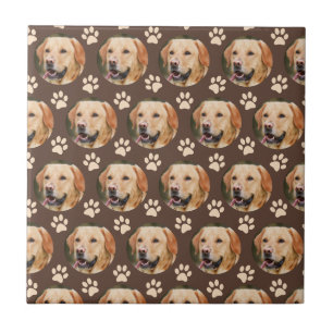 Custom Pet Photo Pattern Dog Brown Tile
