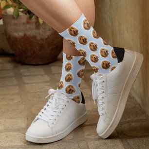 Custom Pet Photo   Personalised Blue Pet Lover  Socks