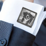 Custom Pet Photo Personalised Dog Cufflinks<br><div class="desc">Customise with one or two photos of your pet. Photos will automatically update to black and white. Perfect gift for dad,  groom,  graduation,  father's day,  and more.</div>