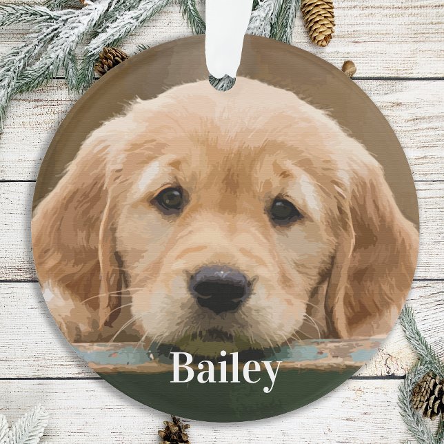 Custom Pet Photo Personalised Dog Lover Keepsake Ornament (Creator Uploaded)