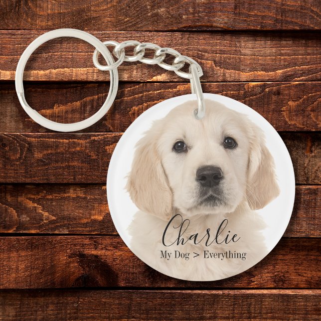 Custom Pet Photo Personalised Dog or Cat Throw  Key Ring (Creator Uploaded)