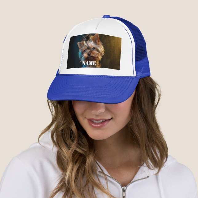 Custom Pet Photo Personalised Gift, Chic Elegant Trucker Hat (In Situ)