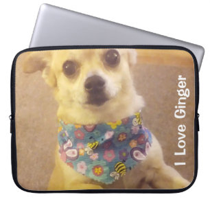 Custom Pet Photo  Personalised Message or Name Laptop Sleeve