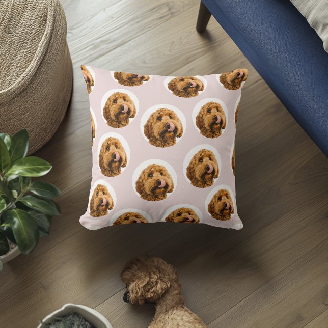 Custom Pet Photo | Personalised Pink  Cushion (Creator Uploaded)