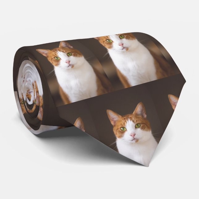 Custom Pet Photo Personalised Tie (Rolled)