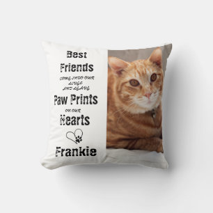 Custom Pet Photo Personalized Dog Cat Memorial Cushion