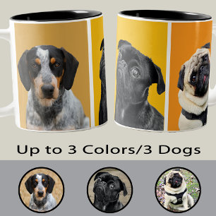 Custom Pet Photo Personalized with 3 colors/3 dogs Two-Tone Coffee Mug