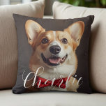 Custom Pet Photo Script Name Simple Calligraphy Cushion<br><div class="desc">Custom Pet Photo Script Name Simple Calligraphy Throw Pillow. Make it yours with easy customisation. Need a custom order? Just send us a message,  we’re here to help. Kindly note that response times may vary slightly due to the time difference.</div>