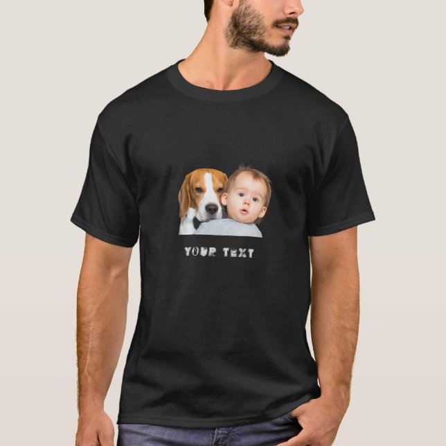 Custom Pet Photo Shirt - Add Your Pet Photo & Name (Front)