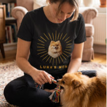 Custom Pet Photo Shirt, Sunburst Dog Mum