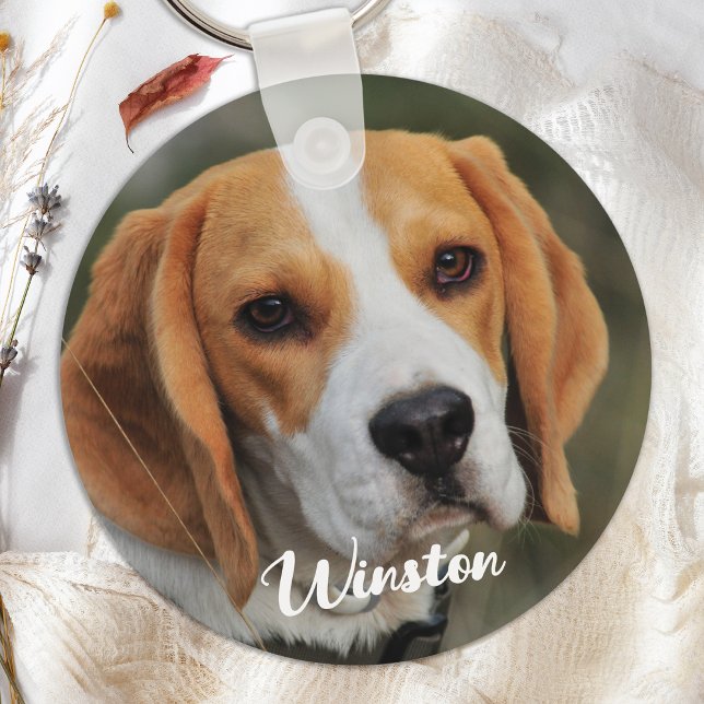 Custom Pet Photo Simple Cute Dog Lover Key Ring (Creator Uploaded)