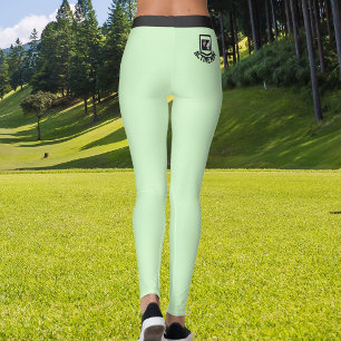 Custom Pet Photo Text Green Black Stripes Cat Mum Leggings