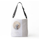 Custom Pet Photo & White Paws On Beige & Your Text