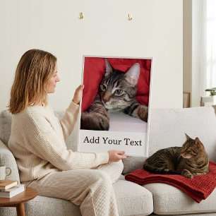 Custom Pet Photo With Funny Text Personalised Cat Poster