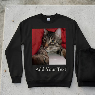 Custom Pet Photo With Funny Text Personalised Cat Sweatshirt