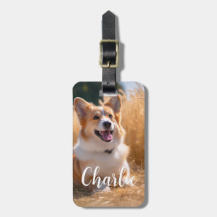 Custom Pet Photo with Name Luggage Tag
