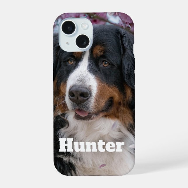 Custom Pet Photo with Personalised Name Case dog (Back)