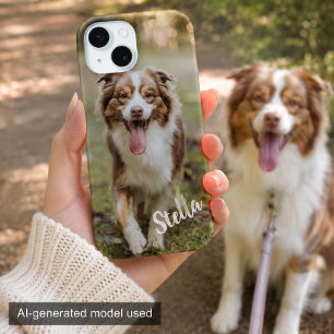 Custom Pet Photo with Personalised Name iPhone 15 Case