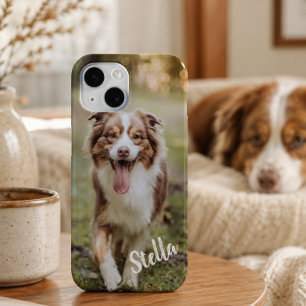 Custom Pet Photo with Personalised Name iPhone 15 Case
