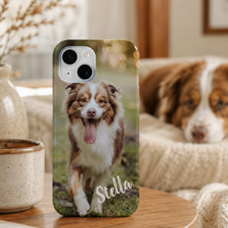 Custom Pet Photo with Personalised Name iPhone 15 Case