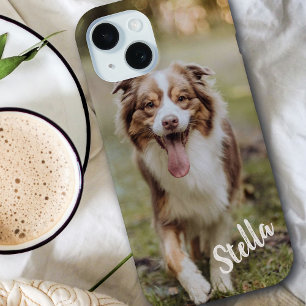Custom Pet Photo with Personalised Name iPhone 15 Case