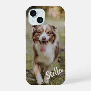 Custom Pet Photo with Personalised Name iPhone 15 Case
