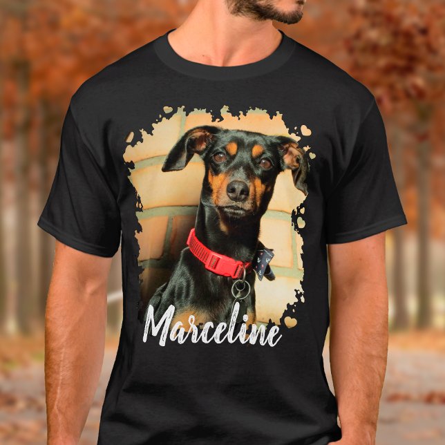 Custom Pet Photo with Stylish Typography Name T-Shirt (Custom Pet Photo and Name T-Shirt)