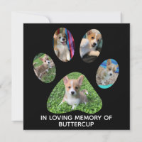 Custom Pet Photograph Paw Print Tribute