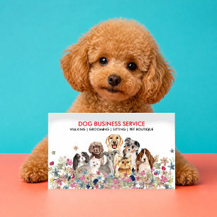Custom Pet Portrait Artist Watercolor Dog Business Card