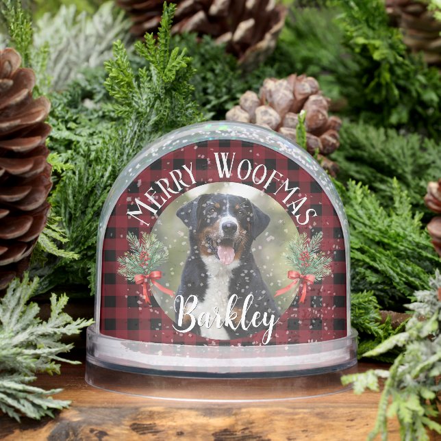 Custom Pet Portrait Christmas Photo Gift Snowglobe (Winter)